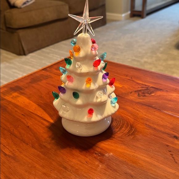 Holiday Ceramic Christmas Tree Set with Reindeer Tray - Picture 6 of 10